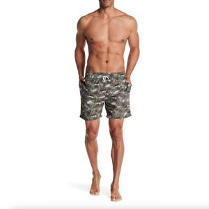 Slate and Stone Mens Swimsuit Swim Trunks in Island Green Size XL